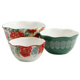 Vintage Floral 3-Piece Serving Bowl Set