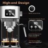 Geek Chef Espresso Machine, Cappuccino & Latte Machine with ESE POD Filter & Milk Frother Steam Wand, Accurate Temperature & Time Control, Compact Cof