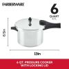 6-Quart Aluminum Stovetop Pressure Cooker, 15 PSI