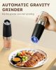 Gravity Electric Salt and Pepper Grinder Set Automatic Shakers Mill Grinder with LED Light, Battery Powered Adjustable Coarseness One Hand Operation,