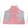 1pc Striped Linen Aprons, Adjustable Kitchen Cooking Apron, Cotton And Linen Machine Washable With 2 Pockets